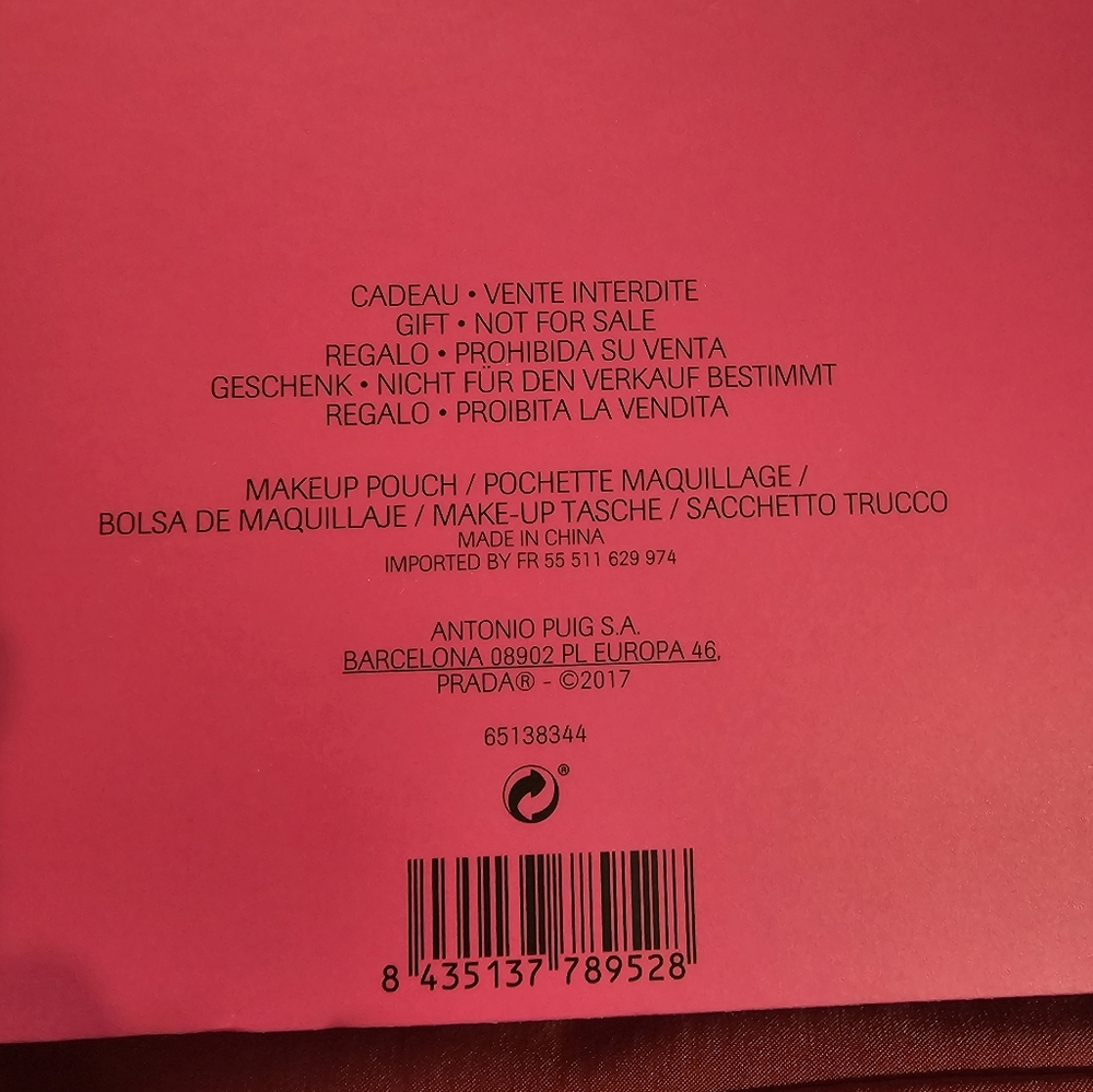 Prada Candy Pink Satin Cosmetic Bag w Box Travel Case New - Picture 10 of 12
